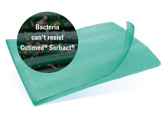 Image showing a Cutimed® Sorbact® dressing. Image showing a Cutimed® Sorbact® dressing.